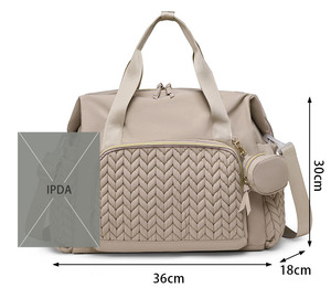 Sac de rangement bandoulière grande capacité pour voyage en extérieur, sac à langer pour maman avec pochette pour sucette et accessoires bébé - Product Image 5