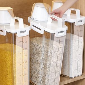 <b>Rice</b> Bucket Airtight Grain Storage <b>Container</b> 2.5L Rectangle Food Grade Dry Goods Keeper Kitchen Organizer - Product Image 1
