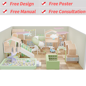 Kids Indoor Soft Play Indoor Play Center Children Wooden <b>Small</b> Indoor Playground Equipment with <b>Slide</b> Ball Pool Ocean Ball - Product Image 2
