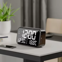 Kustom Speaker portabel Karaoke nirkabel semua dalam satu, Speaker Karaoke nirkabel Mini untuk mesin Audio dengan Alarm dan jam LED-plastik