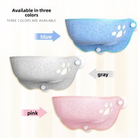 Hamac de fenêtre pour chat en suède, fixation par ventouses, durable, confortable, lit suspendu, nid de bain de soleil, lavable, pliable, gain de place