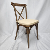 Vente en Gros Fabricant Chaise Empilable Imitation Bois, Résine, Plastique, Vintage à Dossier Croisé pour Mariage et Événements