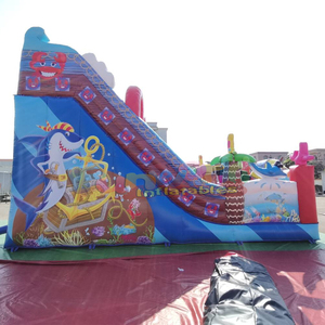 Tobogán inflable de doble carril, castillo inflable comercial combinado, casa inflable con tobogán seco de barco pirata. - Product Image 4
