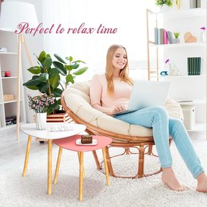 Tables Basses Gigognes Modernes Blanc Rose Triangle <span class=keywords><strong>Table</strong></span> d'Appoint pour Salon Appartement Balcon - Product Image 3