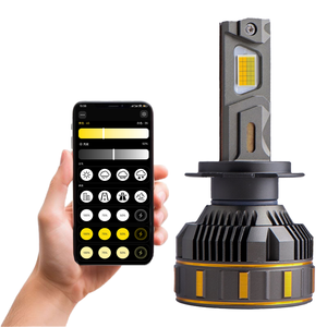 POPNOW 200W 12V APP Control Flash Tri-color Universal Fit <b>Car</b> Bulbs 9005 9006 H7 H11 H4 <b>Car</b> <b>Led</b> Headlights - Product Image 1