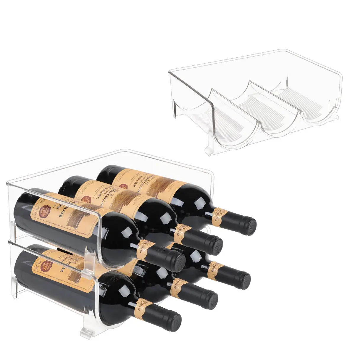 Wine Storage Bin Refrigerator Wine And Water Bottle Storage Organizer Holder Wine Rack Stackable Storage Organizer For Kitchen