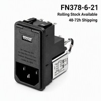 FN378-6-21 Support de fusible IEC avec filtre EMI/RFI et sélecteur de tension 250VAC 6A, montage sur panneau, pour matériel ferroviaire, livraison rapide