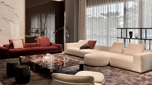 طقم أريكة داخلي فاخر وعصري عالي الجودة بإطار خشبي وحشوة إسفنجية، أثاث لغرفة المعيشة - Product Image 6