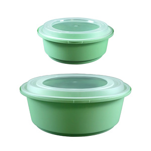 Disposable Round Food Container With Lid For Soup Noodles Rice Microwave Safe Food Grade PP Plastic - Product Image 1