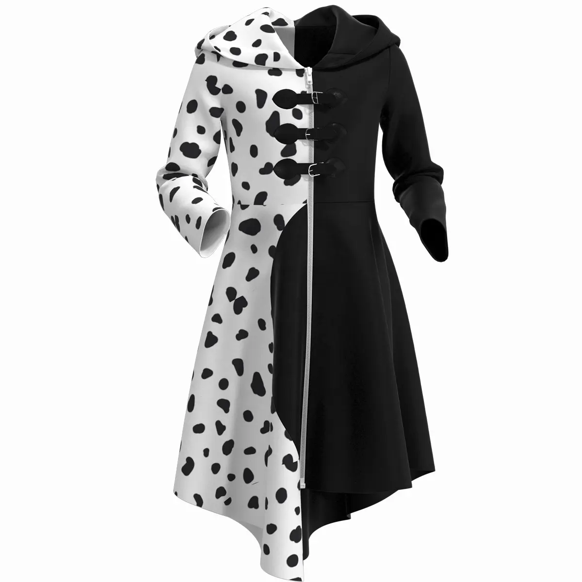 Disfraz clásico de bruja del diablo para chicas malas Halloween Cruella Deville TV Movie Costume