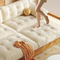 Canapé-lit pliable 3 places en tissu de lin moderne nuage double 3 places design 3-en-1 pour la chambre ou l'école avec lit gigogne