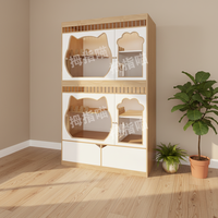 Villa pour chat en bois haut de gamme avec enclos en verre et arbre à chat pour usage intérieur, comme maison pour animaux, espace pour chat, enclos extérieur et hôtel pour chats
