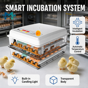 Incubateur automatique intelligent pour volailles <span class=keywords><strong>de</strong></span> 120 œufs avec double alimentation, 360 °   Circulation d'air et contrôle numérique pour poulets, canards et oies - Product Image 3