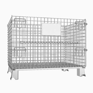 Vouwbare verzinkte stalen draadgaas handkar met corrosiebescherming en 5 inch wielen voor magazijnopslag - Product Image 6