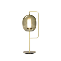 Lampe de table contemporaine en verre et cuivre noir, décorative vintage, électrique, LED, moderne, pour hôtel