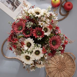Ramo de Girasoles Artificiales con Diseño de Viento y Sol Otoñales para Decoración de Bodas y Hogar - Product Image 2
