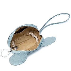 Cute Cartoon <strong>Mouse</strong> Ear First Layer Cowhide Coin <strong>Purse</strong> Genuine Leather Mini Wallet With Wrist Strap Key Chain Small Storage Bag - Product Image 5