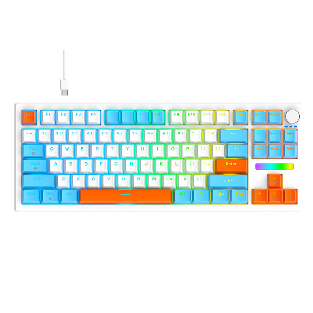 2026 Factory Price Hot Selling New 82-Key USB Interface 75% Tri-Mode RGB Wireless Mechanical Gaming Keyboard