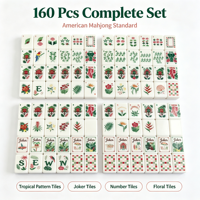 Ensemble de Mahjong américain en acrylique hautement transparent de qualité supérieure, tuiles de Mahjong de style tropical, ensemble de jeu de Mahjong ornemental pour cadeaux de vacances