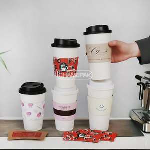 Factory Customized Disposable Corrugated Hot <b>Cup</b> Sleeves Jacket Rack Kraft Paper <b>Cover</b> Coffee <b>Cup</b> Sleeves - Product Image 3