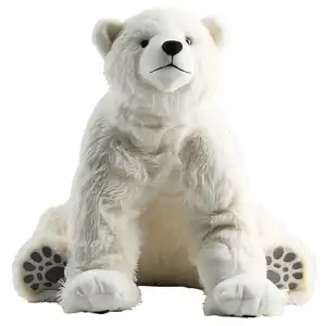 白色北极熊毛绒动物玩具毛绒超柔软布艺儿童睡枕