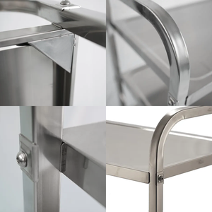 0.8MM 2 Tiers Square Tube Fruit Food Kitchen Stainless Steel <strong>Service</strong> Trolley Kitchen Restaurant Food <strong>Service</strong> <strong>Cart</strong> - Product Image 4