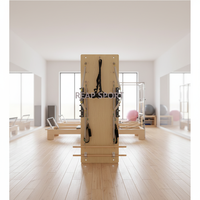 Unité murale de Pilates en bois d'érable, planche à ressorts réglable et portable, équipement de Pilates mural pour mini-studio, entraînement du corps et du tronc