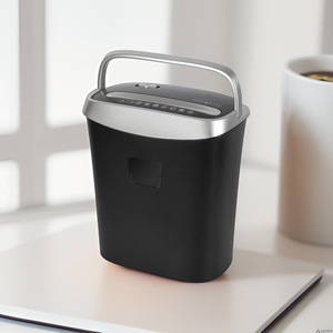 Mini déchiqueteuse de papier 0S080C à coupe croisée, capacité de 10 à 19 feuilles, 15 L, usage bureautique - Product Image 1