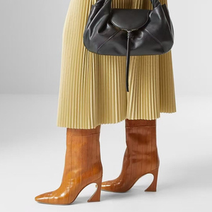 รองเท้าบูทส้นสูงลายเสือดาวแบบยาว ปลายสี่เหลี่ยม ส้นเข็ม สำหรับผู้หญิง ลายพิมพ์สัตว์ รองเท้าบูทสูงถึงเข่า - Product Image 6