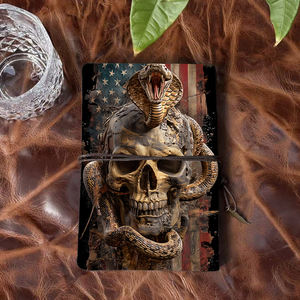 Cuaderno A6 con decoración de hojas, regalo de Cyber Monday para equipos creativos, diseñadores/<span class=keywords><strong>escritores</strong></span> con estampado de bandera americana Skull Cobra - Product Image 3