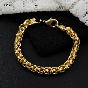 Unisex Geometric Trendy 18K Gold Plated Braided <b>Rope</b> Stackable <b>Bracelet</b> for Anniversary Occasion-Wholesale Luxury Jewelry - Product Image 1
