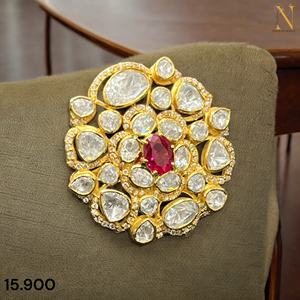 คอลเลคชั่นแหวนเพชรโมอิสชุบทองหรูหราปรับได้925ได้คุณภาพสูงรูปดอกไม้วินเทจ - Product Image 4