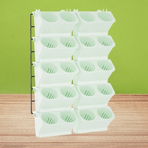 <span class=keywords><strong>Pot</strong></span> de planteur mural en plastique, 3 pièces, bande verticale, forme ronde, pour jardin intérieur - Product Image 6