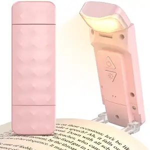 Best-selling pink rechargeable portable clip book lamp with timer