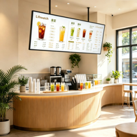 Écran LCD pour menu numérique à cadre fin de 32, 43, 49, 55, 65, 75 pouces, affichage numérique, signalisation numérique, écran haute luminosité pour magasin de détail
