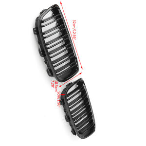 2Pcs ABS Grille de pare-chocs avant pour BMW Série 1 F20 116i 118i 2012 <span class=keywords><strong>2013</strong></span> 2014 Noir brillant - Product Image 3