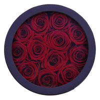 Roses éternelles naturelles préservées, écologiques et durables, pour la Saint-Valentin, la fête des mères, Noël et Pâques, dans une boîte ronde