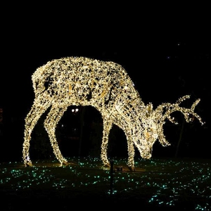 공장 야외 대형 3D 모티프 LED 조명 동물 풍경 및 결혼식 장식 할로윈 사용을위한 거대한 크리스마스 순록 - Product Image 4