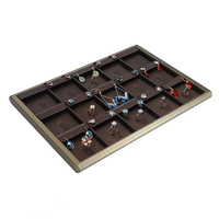 Plateau de présentation de bijoux en cuir PU DIGU en gros, plateau d'exposition indépendant pour bagues, pendentifs et colliers, tiroir de rangement pour bijoux