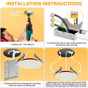 ETL North American Canada Market Fire Rated Downlight with Junction Box Embedded Mounted LED <b>Panel</b> <b>Light</b> Indoor Lighting - Product Image 5