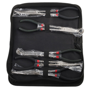 5 Piece Extended Handle Needle Nose <b>Pliers</b> <b>Set</b> 11 Inch 45 And 90 Degree Bent Tips Chrome Vanadium Steel Industrial Grade - Product Image 1