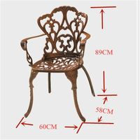 Chaise à bascule classique en aluminium moulé, motif vigne, design européen, avec poignée, pour usage extérieur, villa, cour, hôtel, entrepôt