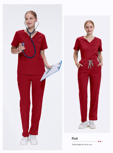 Uniformes médicos profesionales con cuello en V, diseño dividido, que absorbe la humedad, uniformes dentales y de esteticista, uniformes de Hospital - Product Image 5