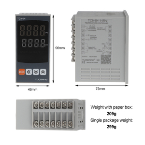 Controlador de Termostato Digital PID TUOBANG 220V para Incubadora TCN4S 14RV <span class=keywords><strong>K</strong></span> <span class=keywords><strong>J</strong></span> E PT100 Entrada de Relé Salida SSR OEM - Product Image 6