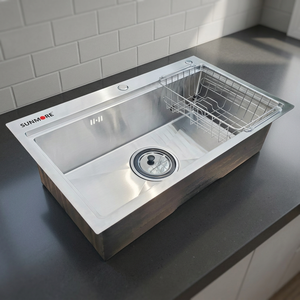 Fregadero de Cocina de Acero Inoxidable de un Solo Tazón, Diseño Moderno y Minimalista, Fregadero Profundo Antioxidante de Fácil Mantenimiento para el Hogar, Precio de Fábrica - Product Image 1