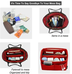 Nhà Máy Cảm Thấy Ví Tote Túi Tổ Chức Chèn Với Dây Kéo Đa Túi Phụ Nữ Túi Xách Tổ Chức - Product Image 6