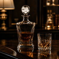 Juego de Decantador de Whisky y Vasos de Cristal para Tequila al por Mayor, Accesorios de Bar