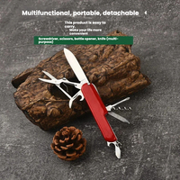 Navaja Plegable Multifuncional de Acero Inoxidable para Supervivencia en la Naturaleza con 9 Funciones en 1 y Usos Versátiles