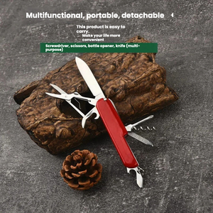 Couteau pliant multifonction en acier inoxydable pour la survie en milieu sauvage avec 9 fonctionnalités et usages polyvalents - Product Image 2