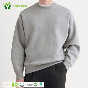 Custom Men's Pullover <b>Hoodie</b> 100% Organic Cotton Classic Gray Cozy <b>Fleece</b> Oversized Weighted Spring Embroidered - Product Image 1
